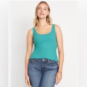 Old Navy First-Layer Ribbed Scoop-Neck
Tank Top -Teal-Size 2X